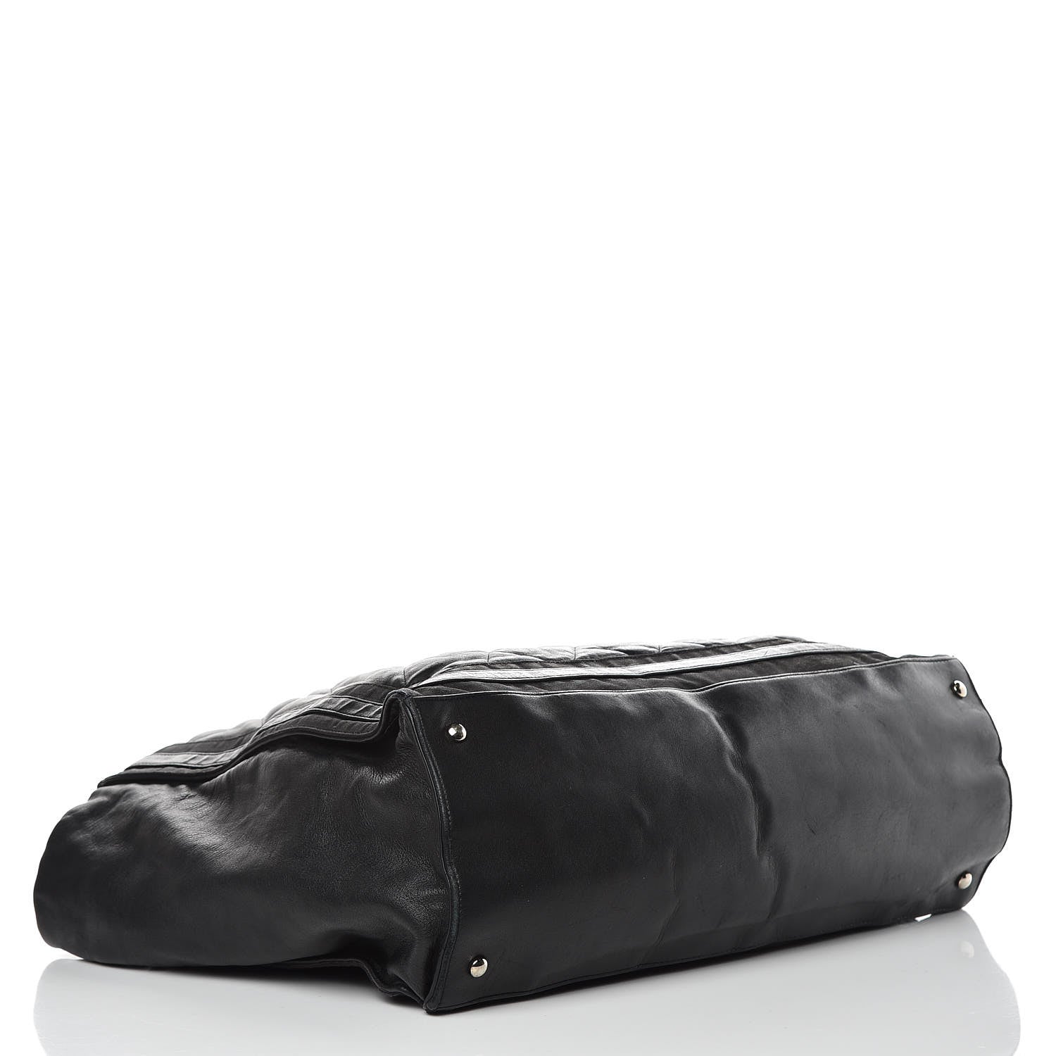 Chanel Lambskin Quilted Lido Shopping Tote Black 4 of 16