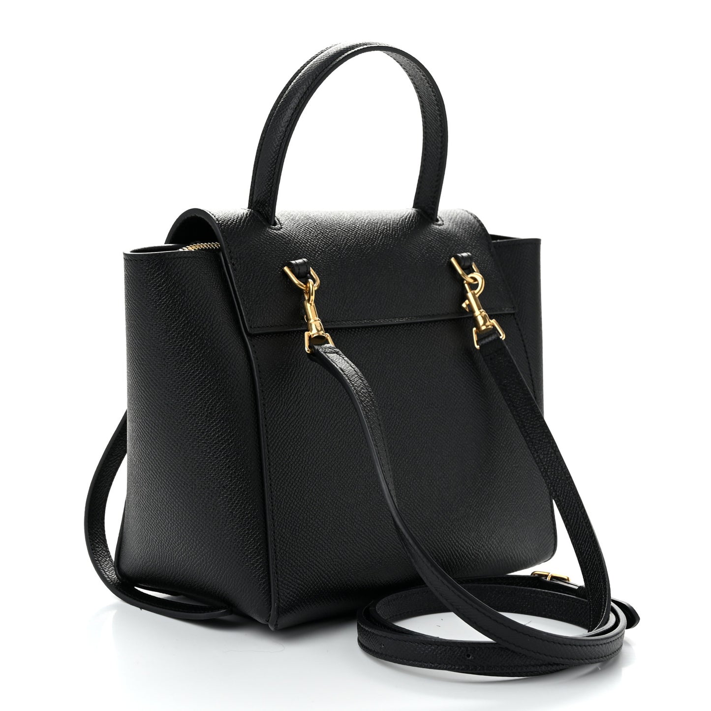 Grained Calfskin Nano Belt Bag Black