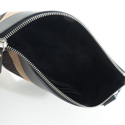 Burberry Mega Check Peyton Crossbody Clutch Bag Black 5 of 8