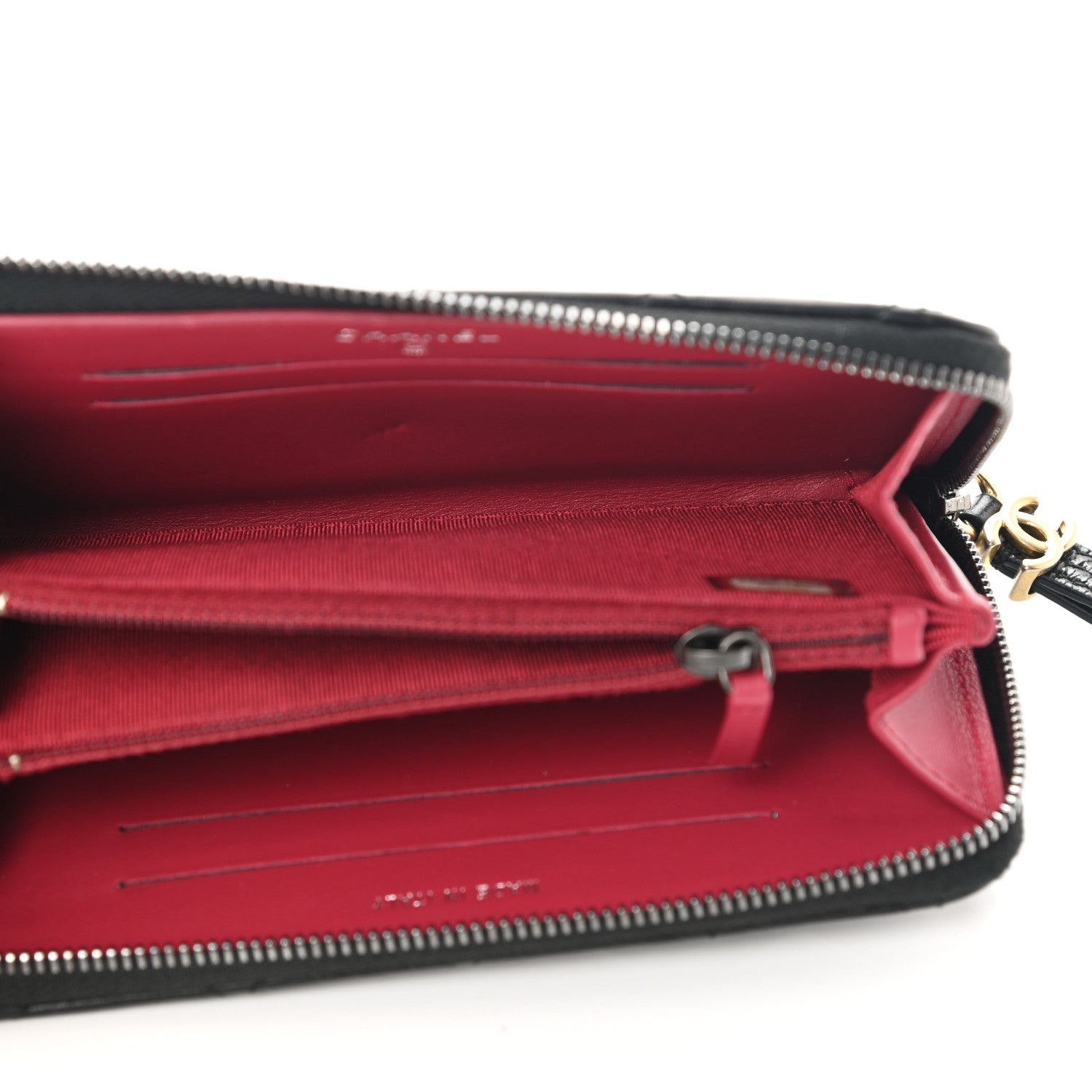 Chanel Aged Calfskin Quilted Small Gabrielle Zip Around Wallet Black 5 of 13