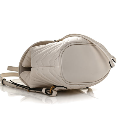 Gucci Calfskin Matelasse GG Marmont Flap Backpack White 10 of 13