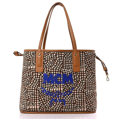 MCM Visetos Medium Liz Reversible Shopper Tote Cognac 11 of 21