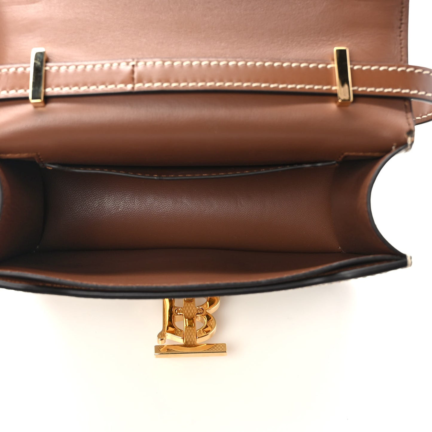 Canvas Calfskin Small TB Bag Natural