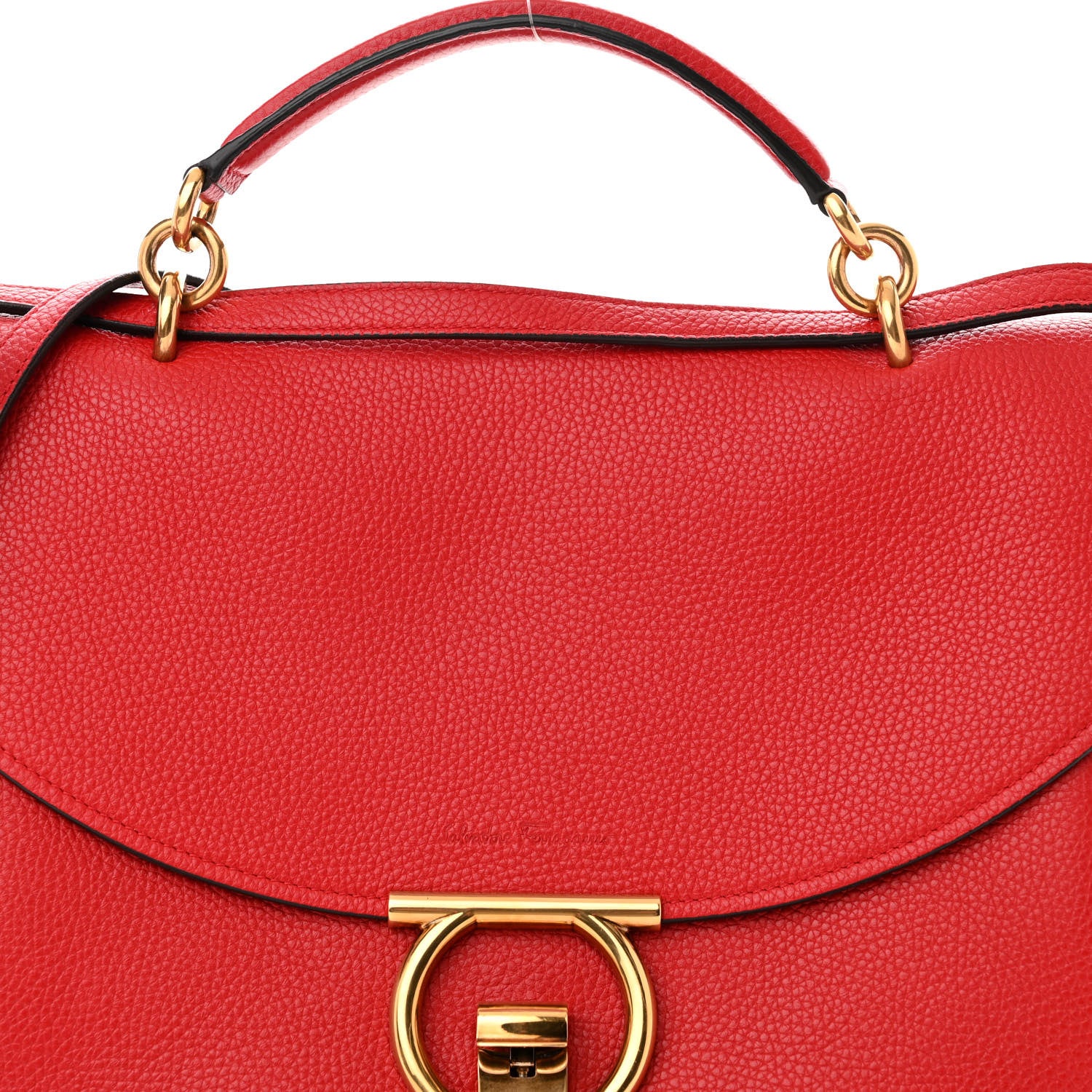 Salvatore Ferragamo Calfskin Medium Margot Top Handle Satchel Lipstick 8 of 13