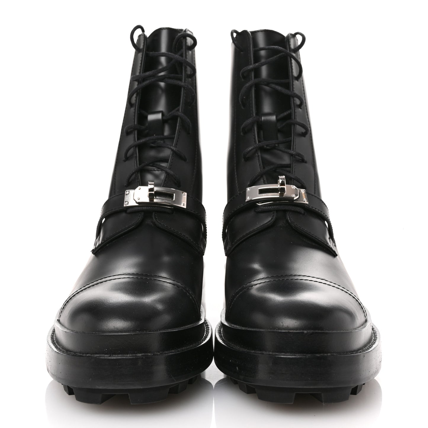Glossed Calfskin Funk Ankle Boots 39 Black