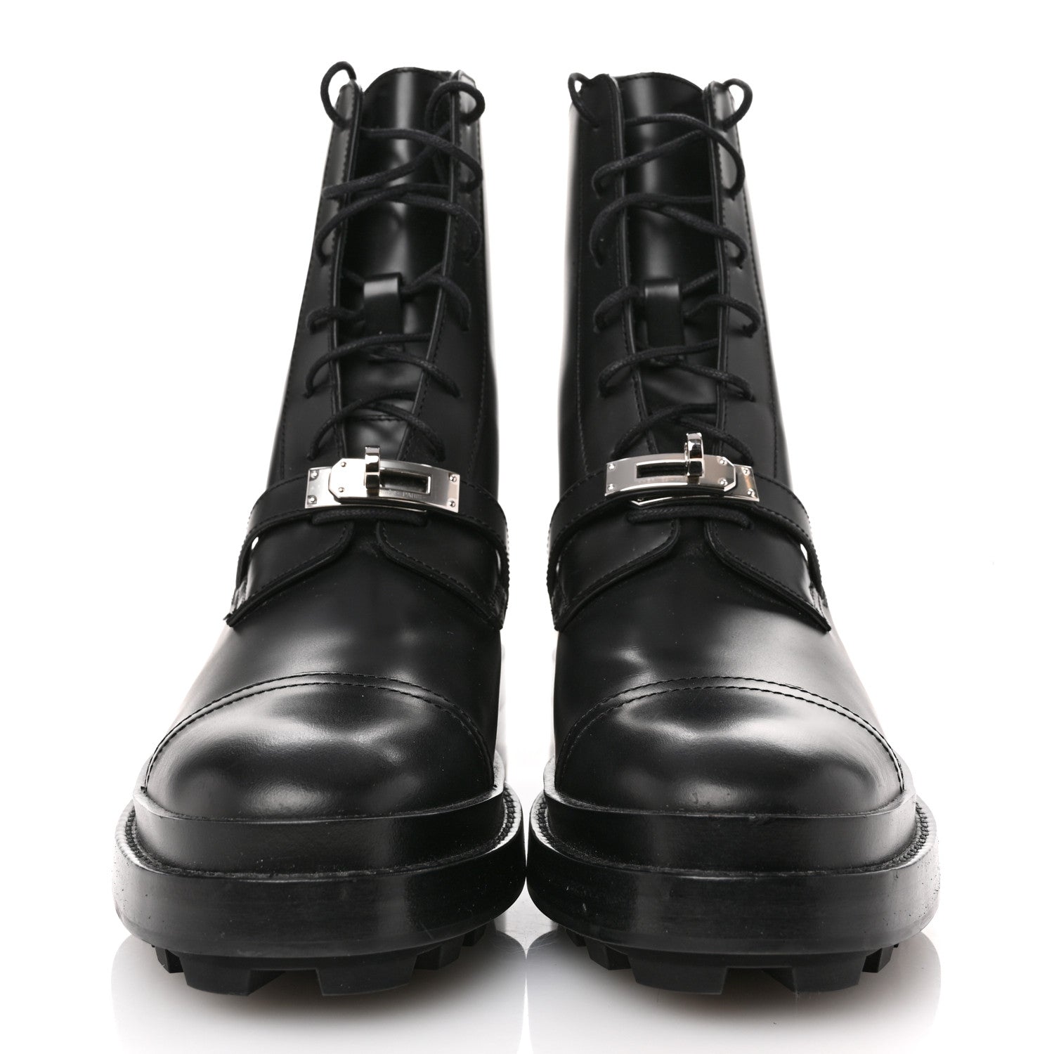 Hermes Glossed Calfskin Funk Ankle Boots 39 Black 3 of 11