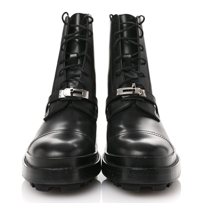 Hermes Glossed Calfskin Funk Ankle Boots 39 Black 3 of 11