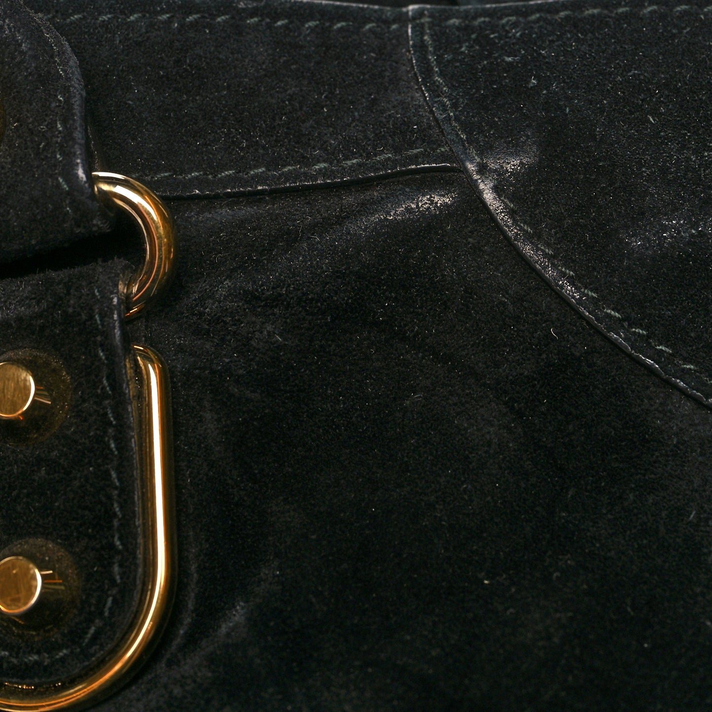 Baby Daim Gold Metallic Edge Hardware City Black