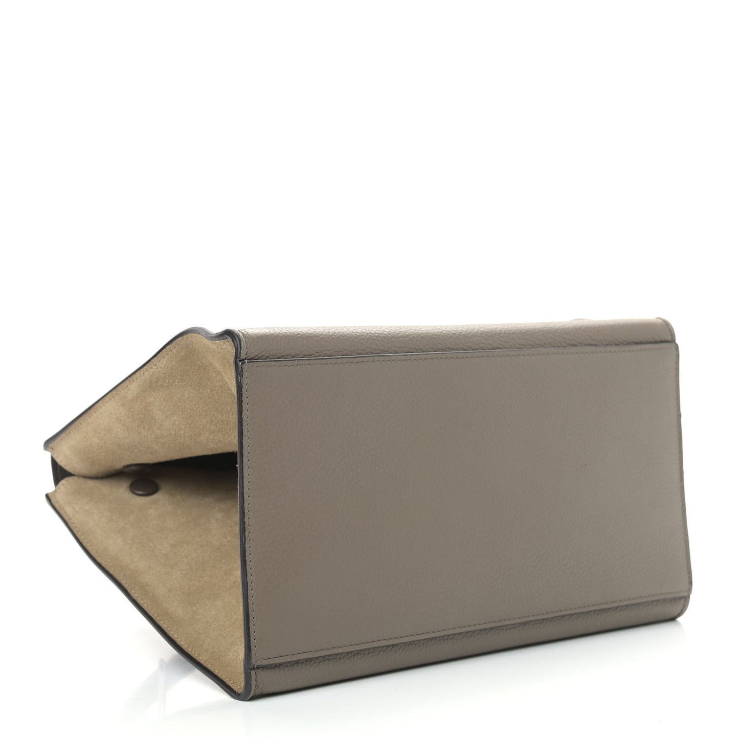 Drummed Calfskin Suede Small Trapeze Souris
