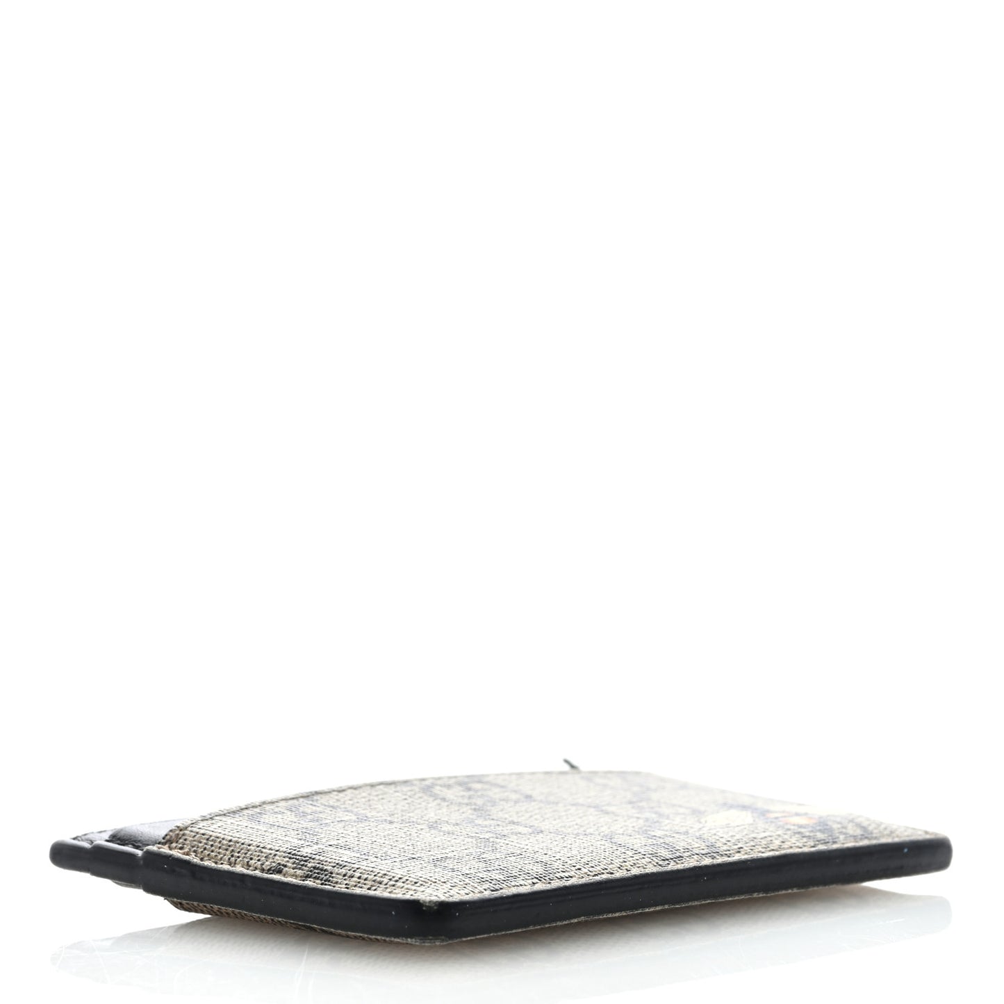 GG Supreme Monogram Bee Print Card Holder Black