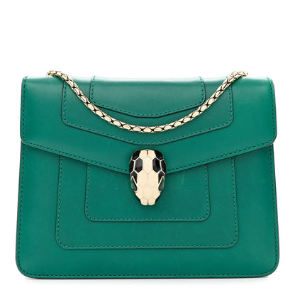 Bulgari Calfskin Small Serpenti Forever Snake Strap Crossbody Bag Emerald Green 1 of 11