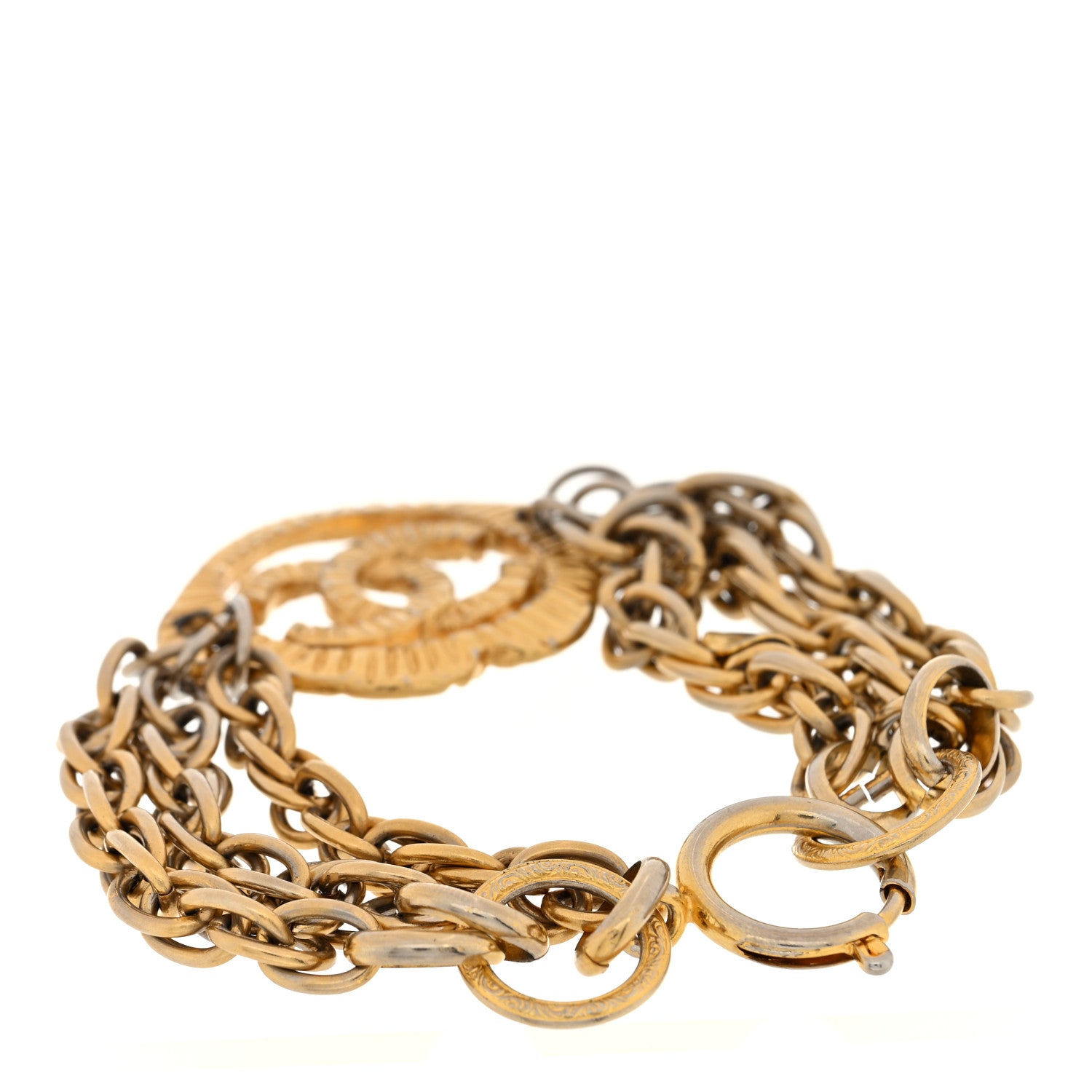 Chanel Multistrand Chain CC Bracelet Gold 3 of 4