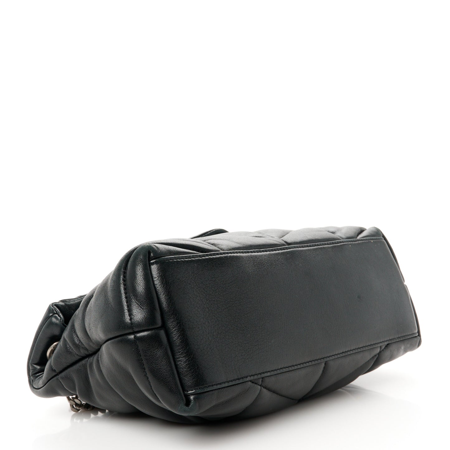 Lambskin Quilted Small Loulou Puffer Monogram Chain Satchel Black