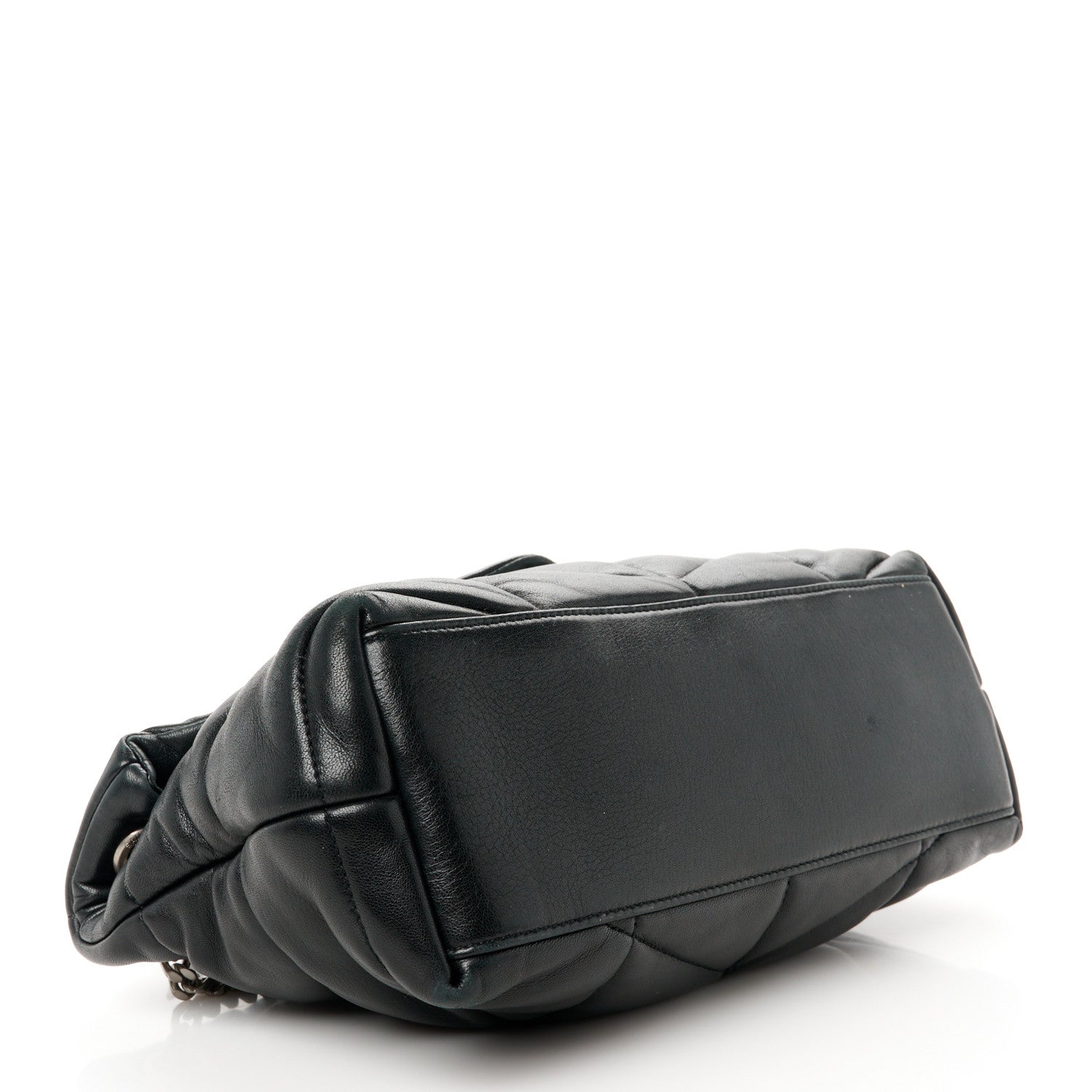 Saint Laurent Lambskin Quilted Small Loulou Puffer Monogram Chain Satchel Black 4 of 11