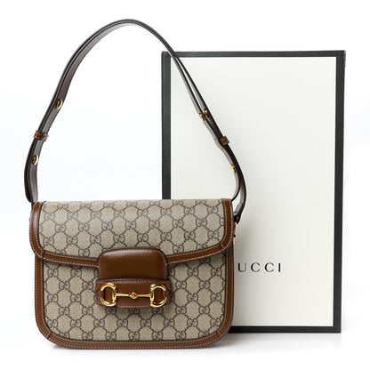 Gucci GG Supreme Monogram Horsebit 1955 Shoulder Bag Beige Brown Sugar 12 of 12
