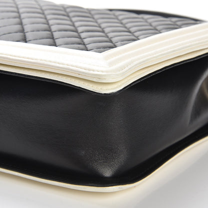 Chanel Lambskin Quilted Large Boy Flap Black White 9 of 9
