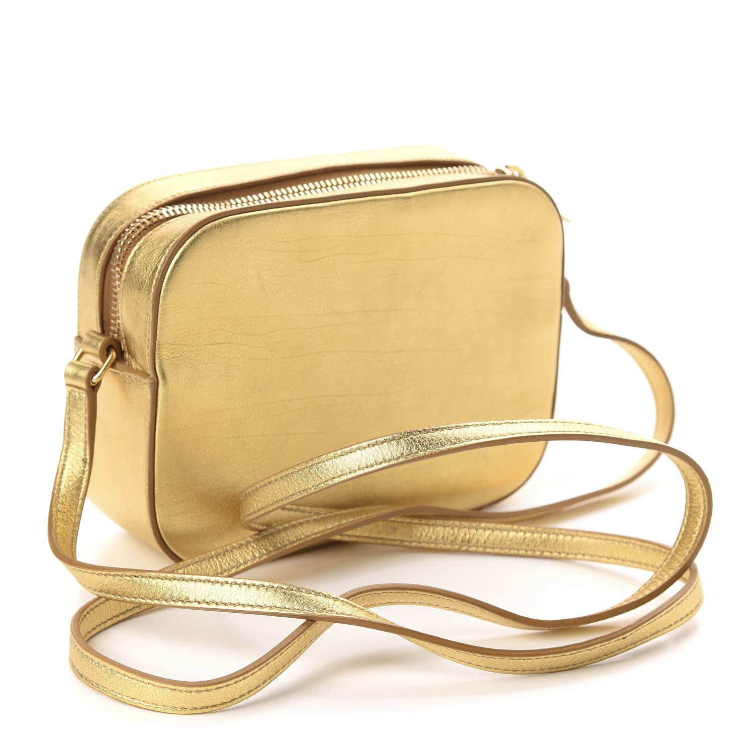 Saint Laurent Metallic Calfskin Small Classic Monogram Camera Bag Gold 3 of 10