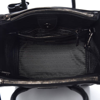 Prada Glace Calf Twin Pocket Tote Black 6 of 13
