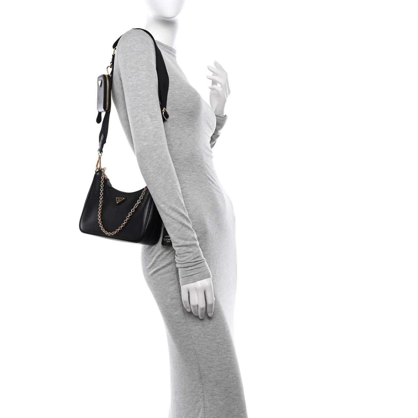 Saffiano Lux Re-Edition 2005 Shoulder Bag Black