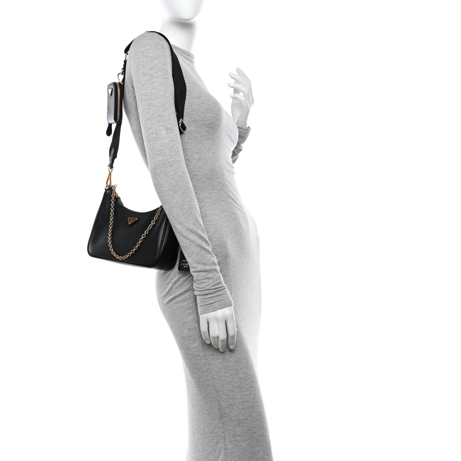 Prada Saffiano Lux Re-Edition 2005 Shoulder Bag Black 3 of 10