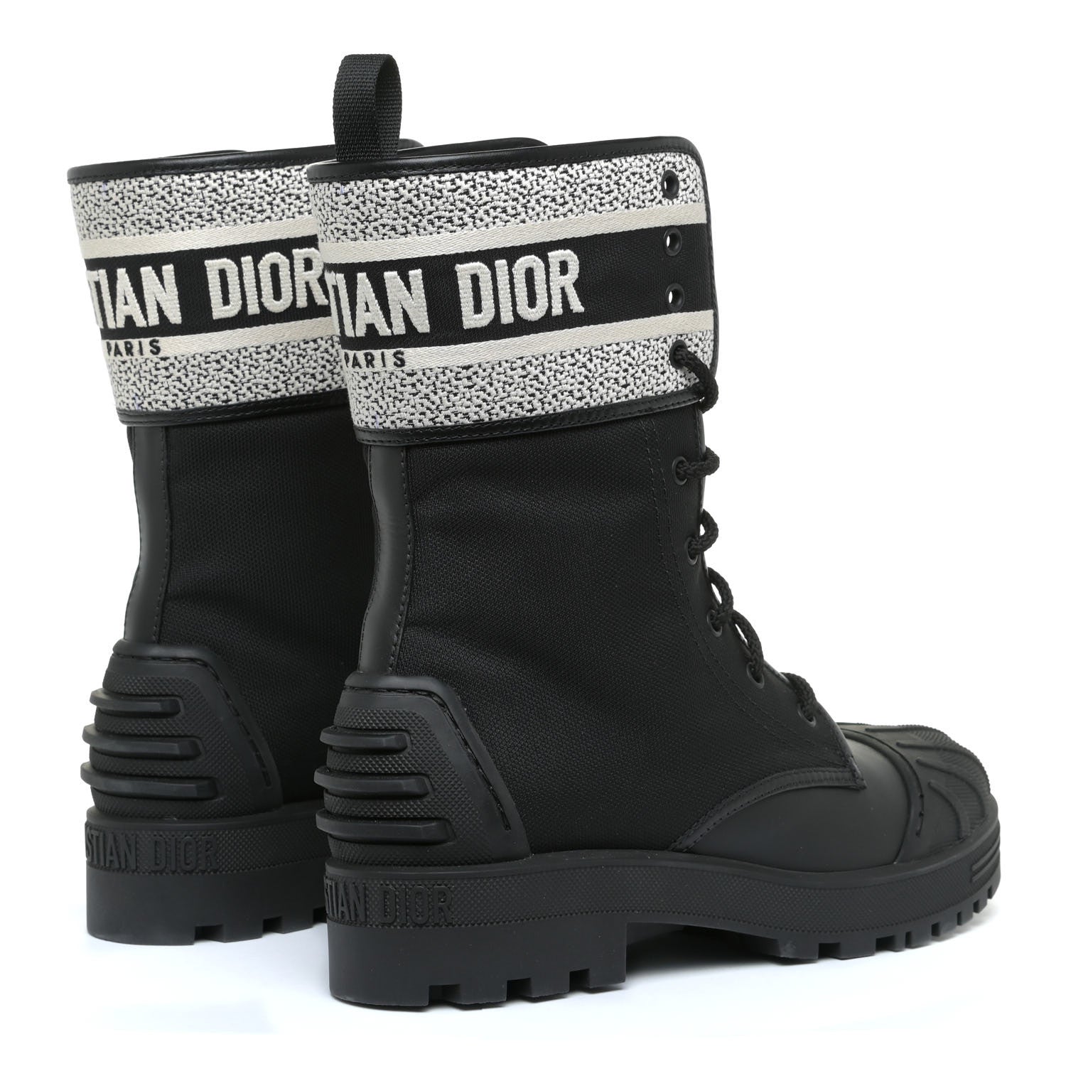 Christian Dior Calfskin Technical Fabric D-Major Ankle Boots 40 Black Taupe 4 of 10