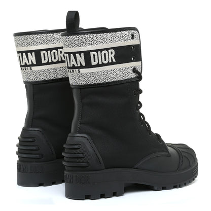 Christian Dior Calfskin Technical Fabric D-Major Ankle Boots 40 Black Taupe 4 of 10