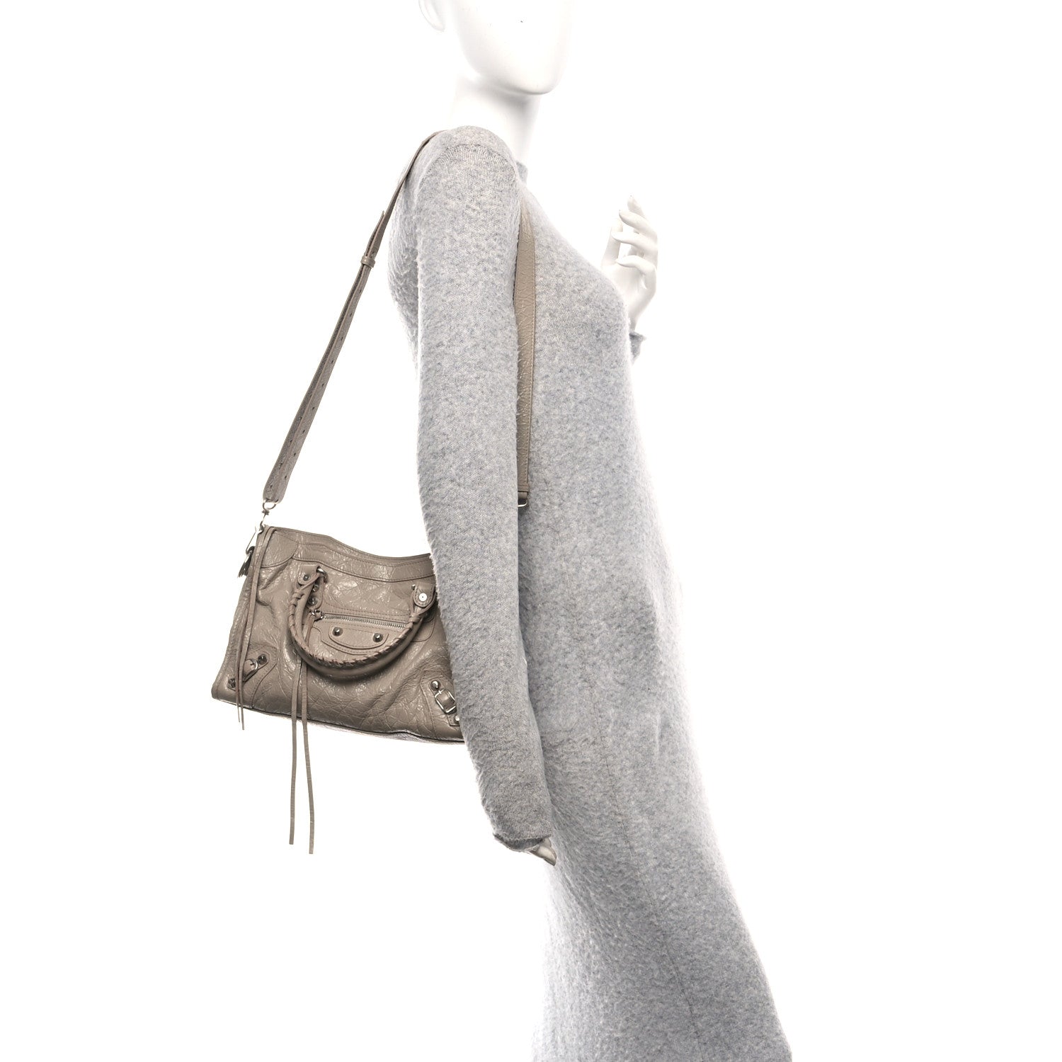 Balenciaga Agneau Arena Silver Hardware Small Le City Beige 2 of 10