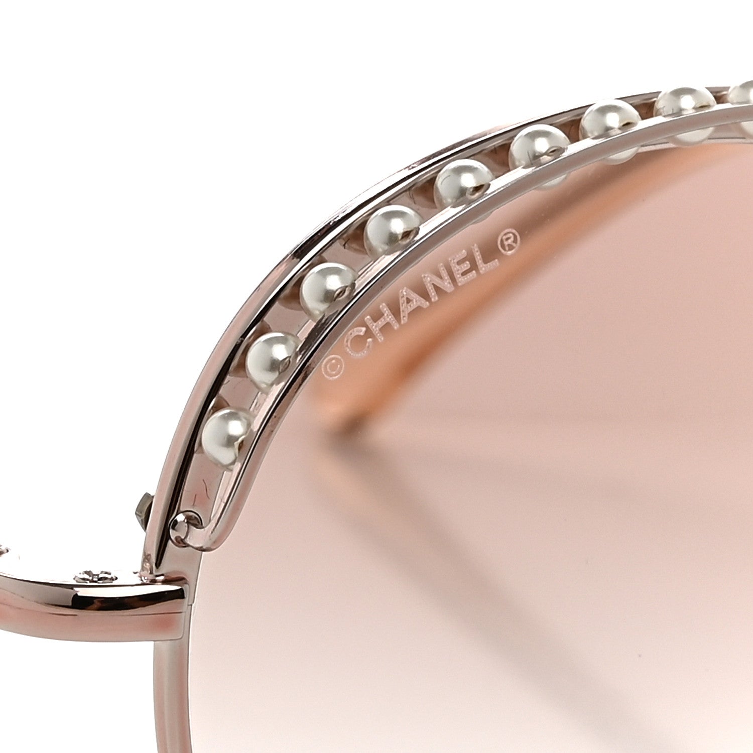Chanel Round Pearl Sunglasses 4247-H Pink Gold 7 of 8