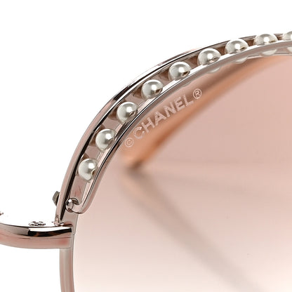 Chanel Round Pearl Sunglasses 4247-H Pink Gold 7 of 8