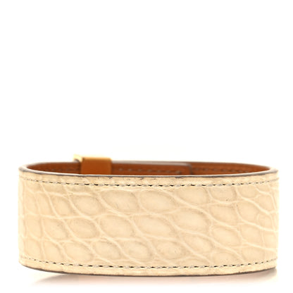 Hermes Matte Alligator Collier de Chien CDC 24 Bracelet T3 Beton 3 of 5