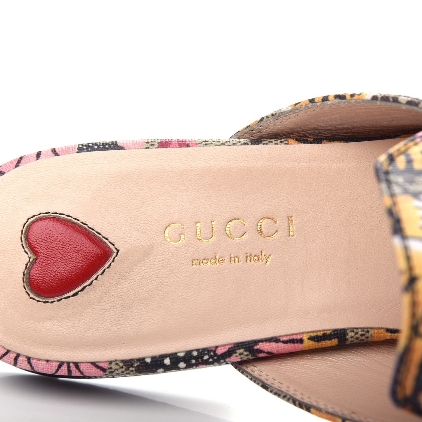 GG Supreme Monogram Bengal Womens Princetown Slippers 36 Beige Crop Pink