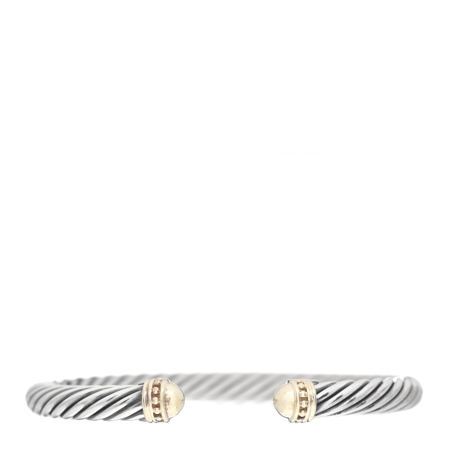 Sterling Silver 14K Yellow Gold 7mm Cable Classics Bracelet