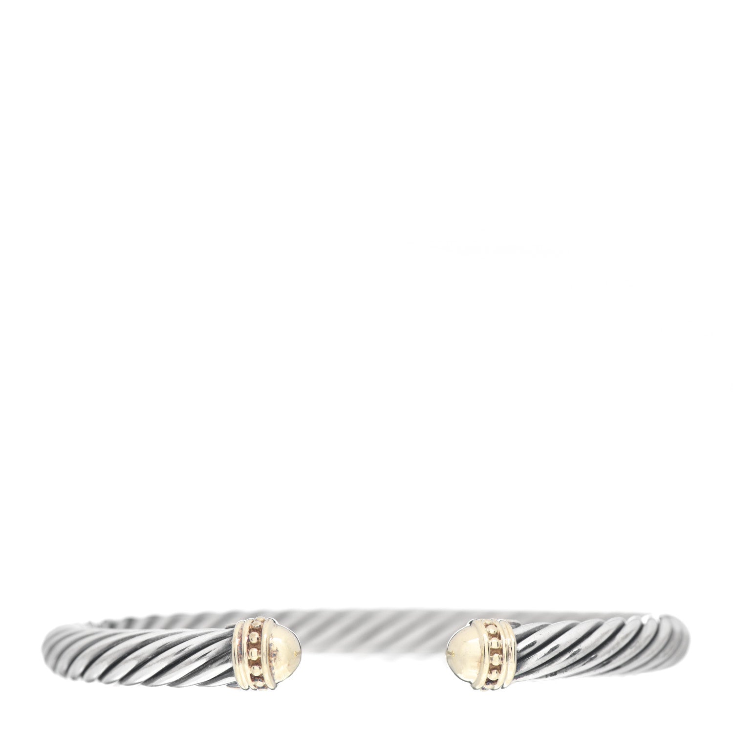 David Yurman Sterling Silver 14K Yellow Gold 7mm Cable Classics Bracelet 1 of 4