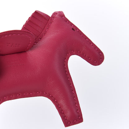 Hermes Milo Lambskin Grigri Rodeo Horse Bag Charm PM Rose Mexico 4 of 5