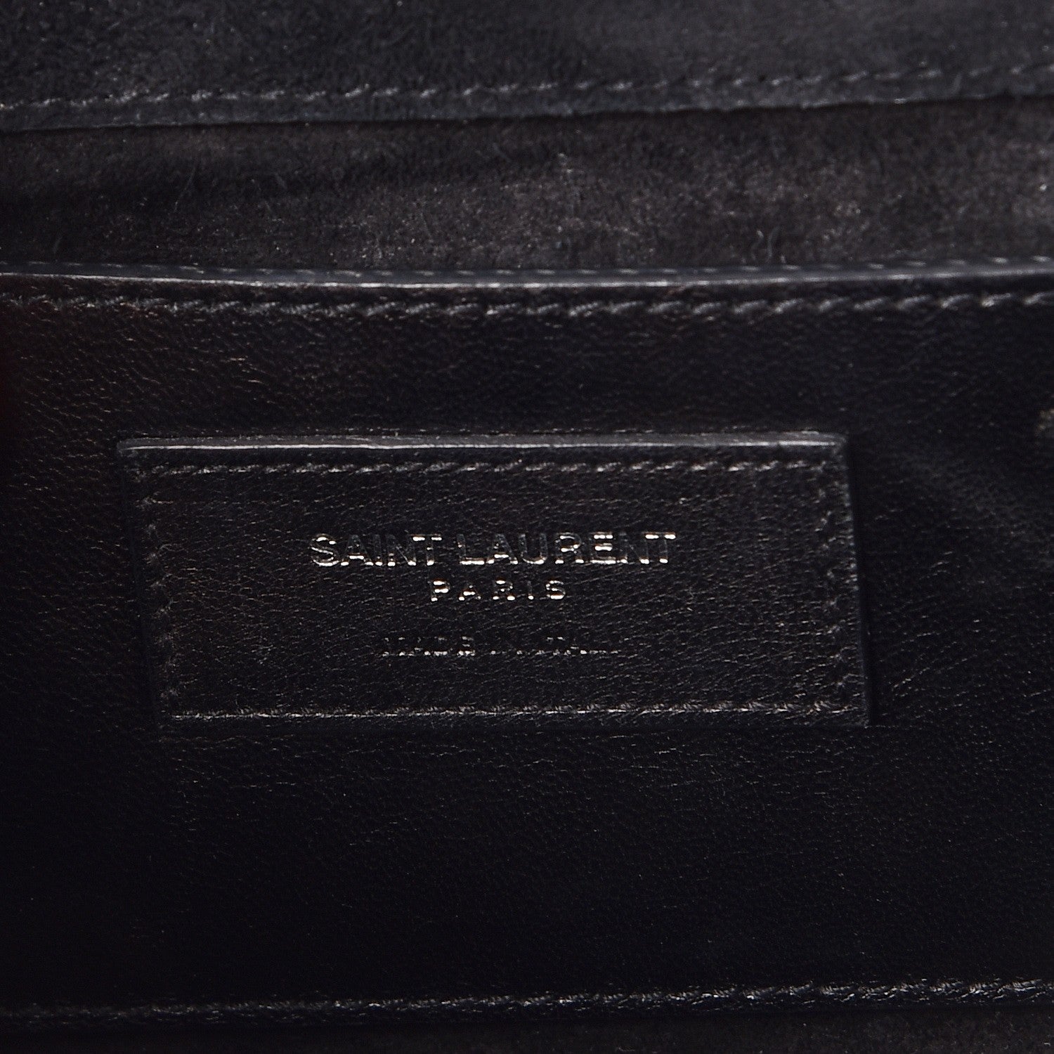 Saint Laurent Calfskin Crocodile Embossed Medium Classic Monogram Kate Tassel Satchel Black 6 of 8
