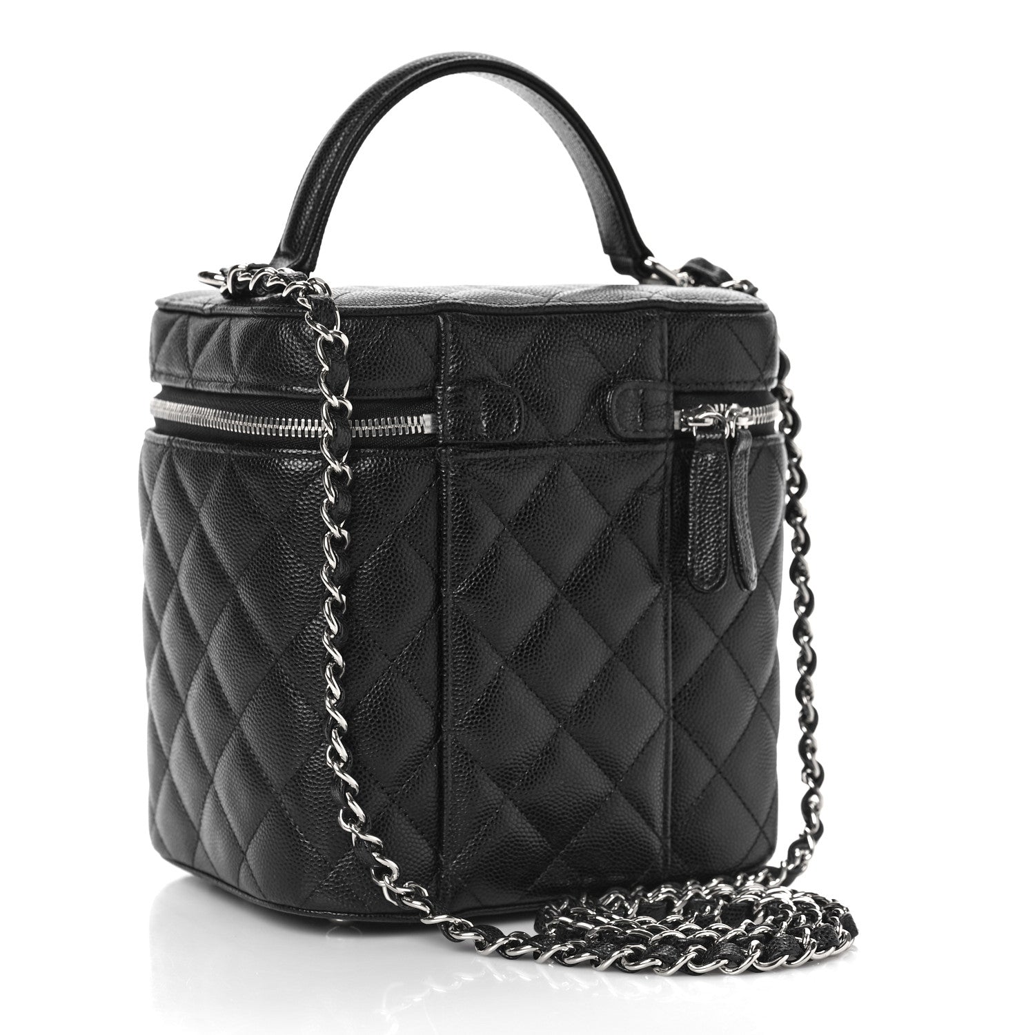 Chanel Caviar Quilted Small Top Handle Vanity Case With Chain Black 2 of 8