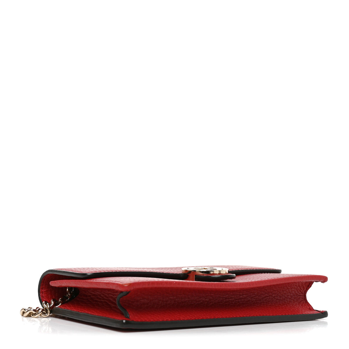 Gucci Dollar Calfskin Interlocking G Chain Wallet Red 4 of 10
