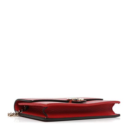 Gucci Dollar Calfskin Interlocking G Chain Wallet Red 4 of 10