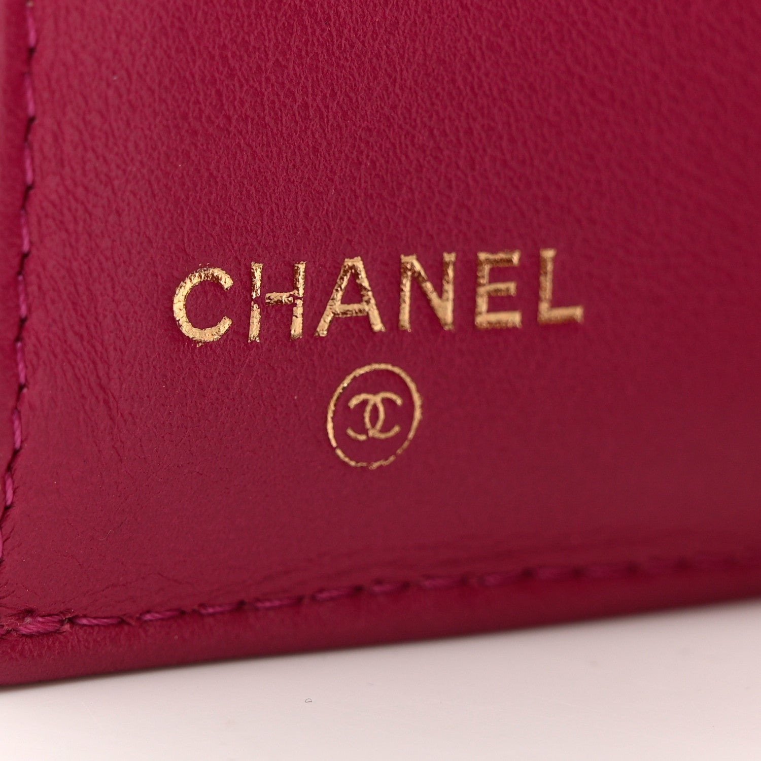 Chanel Caviar Quilted Compact Boy Wallet Dark Pink 5 of 11