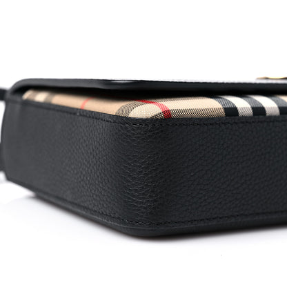 Burberry Grainy Calfskin Vintage Check Hampshire Crossbody Black 7 of 8
