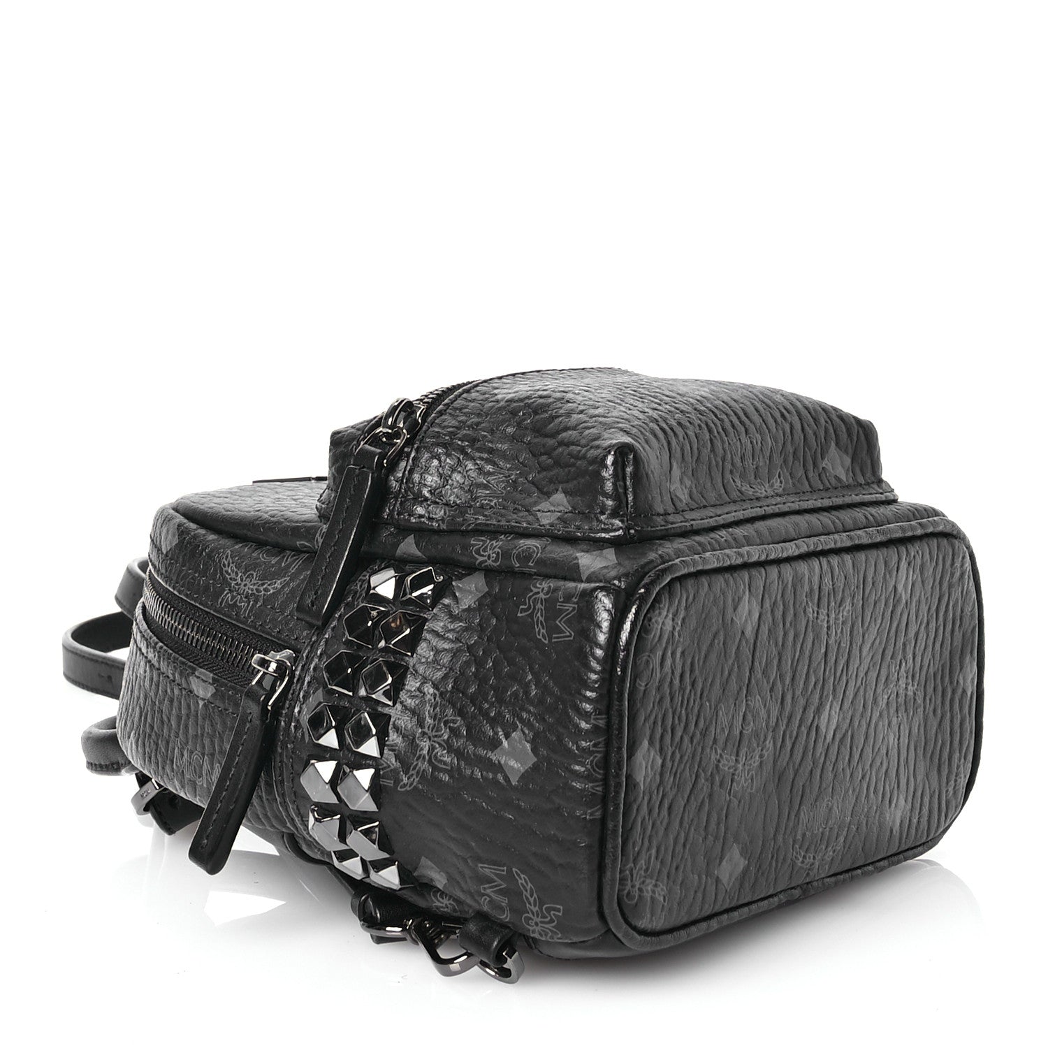 MCM Visetos Side Stud X-Mini Stark Bebe Boo Backpack Black 4 of 14