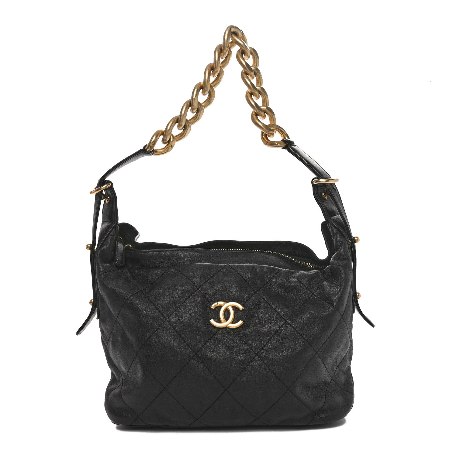 Chanel Calfskin Quilted Daily Hobo Black 1 of 10