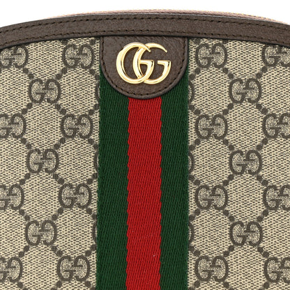 Gucci GG Supreme Monogram Textured Calfskin Web Large Ophidia Cosmetic Case Beige Ebony New Acero 8 of 11