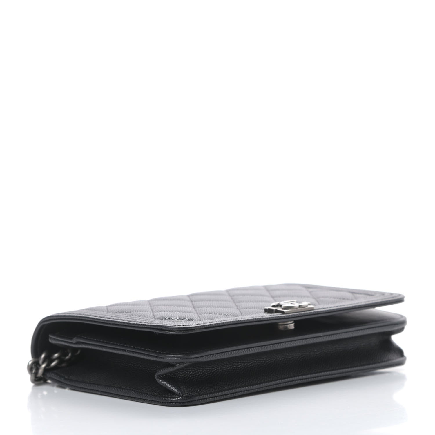 Chanel Caviar Quilted Boy Wallet On Chain WOC Black 4 of 16