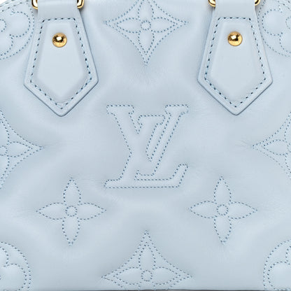 Louis Vuitton Calfskin Bubblegram Alma BB Ice Blue 7 of 9