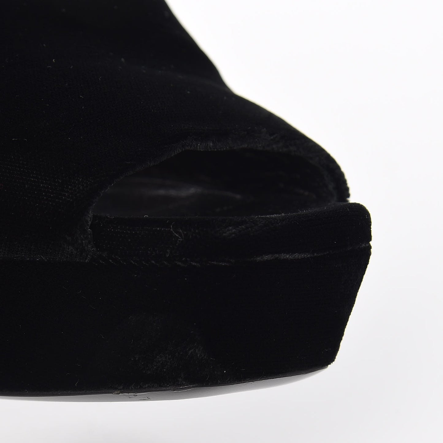 Velvet Debbie Platform Slide Sandals 38 Black