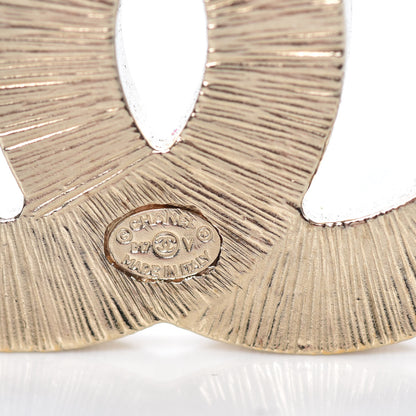 Chanel Metal Quilted CC Brooch Silver Gold 4 of 5