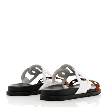 Hermes Suede Goatskin Nappa Extra Sandals 40 White Gold 4 of 9