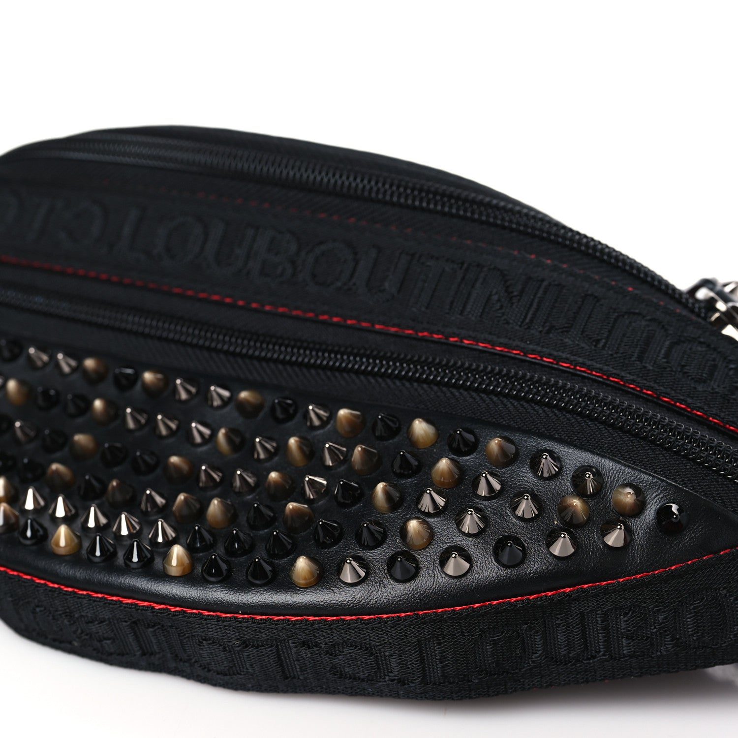 Christian Louboutin Calfskin Pyramid Embossed Parisnyc Belt Bag Black 8 of 8