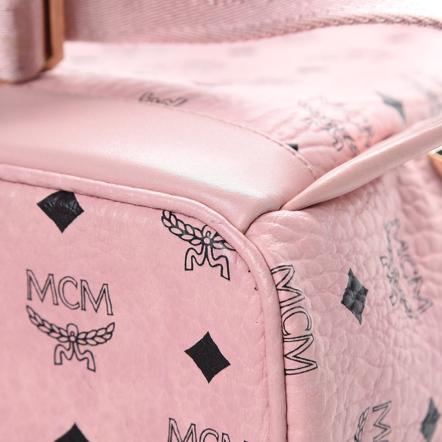 MCM Visetos Small Side Stud Stark Backpack Pink 13 of 14